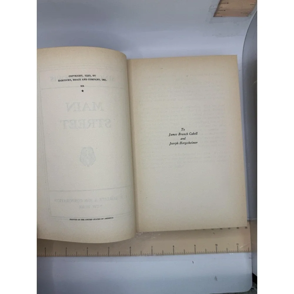 Main Street by Sinclair Lewis 1920 Collier Antique Hardcover Book VG Pulitzer